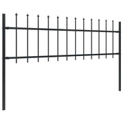 Vidaxl Garden Fence avec Spears Top 5.1x0,6 m en acier noir - afbeelding 2