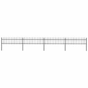 Vidaxl Garden Fence avec Spears Top 6,8x0,6 m en acier noir - afbeelding 1