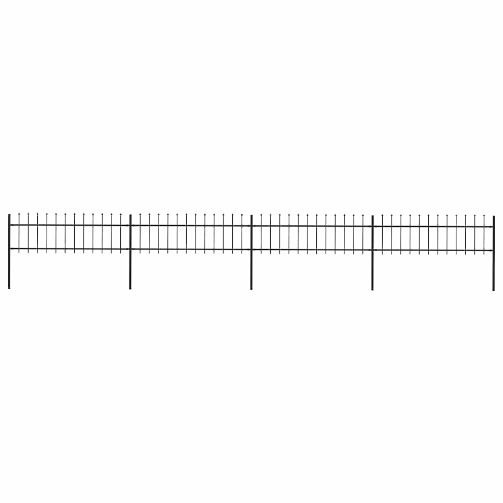 Vidaxl Garden Fence avec Spears Top 6,8x0,6 m en acier noir