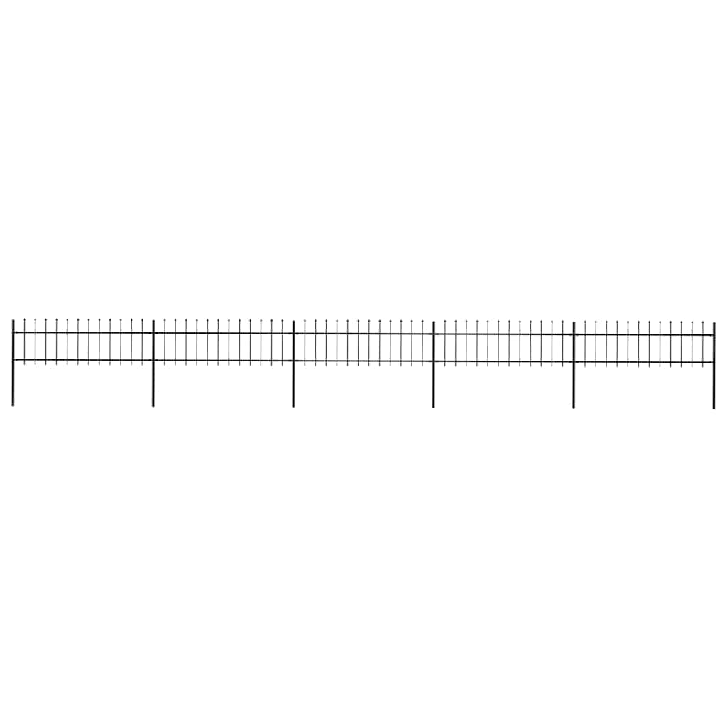 Vidaxl Garden Fence avec Spears Top 8,5x0,6 m en acier noir