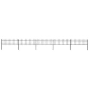 Vidaxl Garden Fence avec Spears Top 8,5x0,6 m en acier noir - afbeelding 1