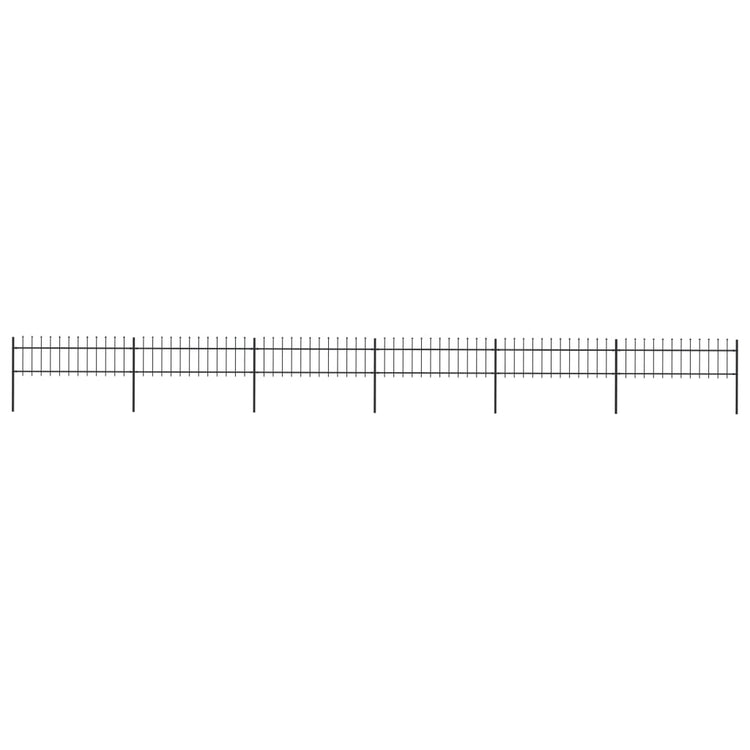 Vidaxl Garden Fence avec Spears Top 10.2x0,6 m en acier noir