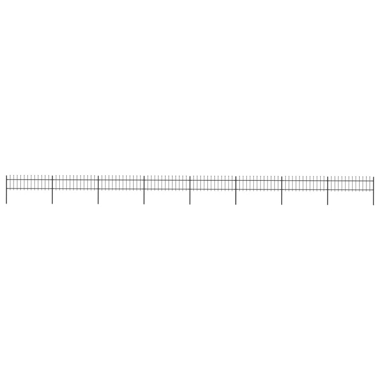 Vidaxl Garden Fence avec Spears Top 13.6x0,6 m en acier noir