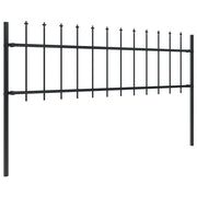 Vidaxl Garden Fence avec Spears Top 15.3x0,6 m en acier noir - afbeelding 2