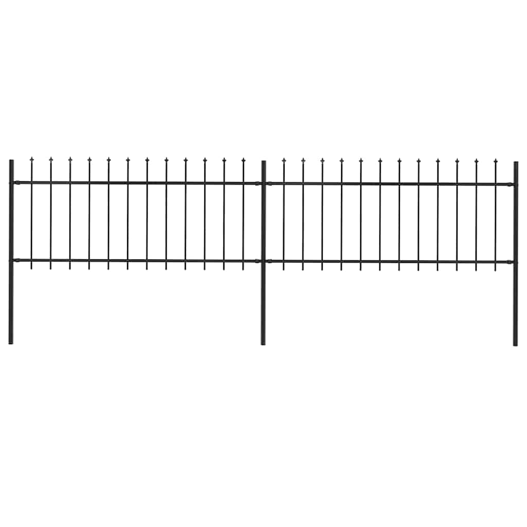 Vidaxl Garden Fence avec Spears supérieur 3,4x0,8 m en acier noir