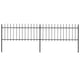 Vidaxl Garden Fence avec Spears supérieur 3,4x0,8 m en acier noir