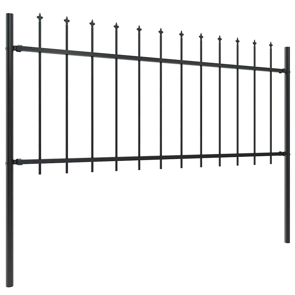 Vidaxl Garden Fence avec Spears supérieur 3,4x0,8 m en acier noir