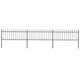 Vidaxl Garden Fence avec Spears Top 5.1x0,8 m en acier noir