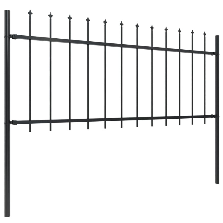 Vidaxl Garden Fence avec Spears Top 8,5x0,8 m en acier noir