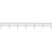Vidaxl Garden Fence avec Spears Top 10.2x0,8 m en acier noir - afbeelding 1