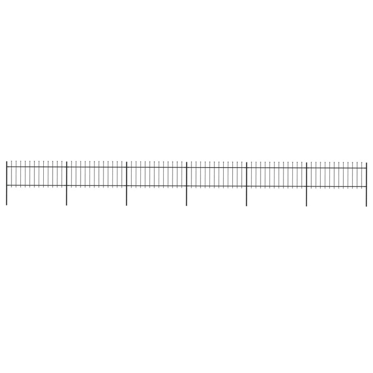 Vidaxl Garden Fence avec Spears Top 10.2x0,8 m en acier noir