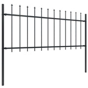 Vidaxl Garden Fence avec Spears Top 10.2x0,8 m en acier noir - afbeelding 2