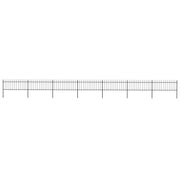 Vidaxl Garden Fence avec Spears Top 11.9x0,8 m en acier noir - afbeelding 1