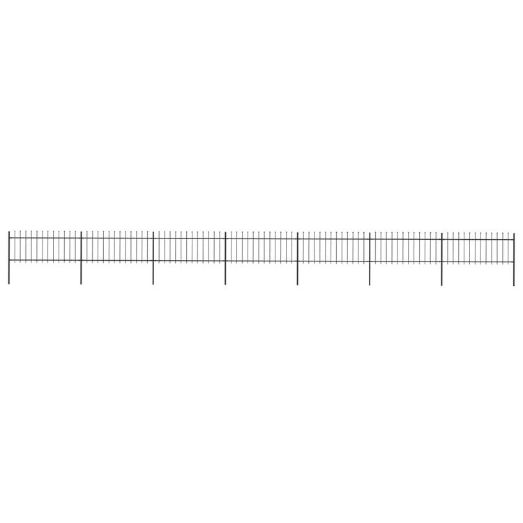 Vidaxl Garden Fence avec Spears Top 11.9x0,8 m en acier noir