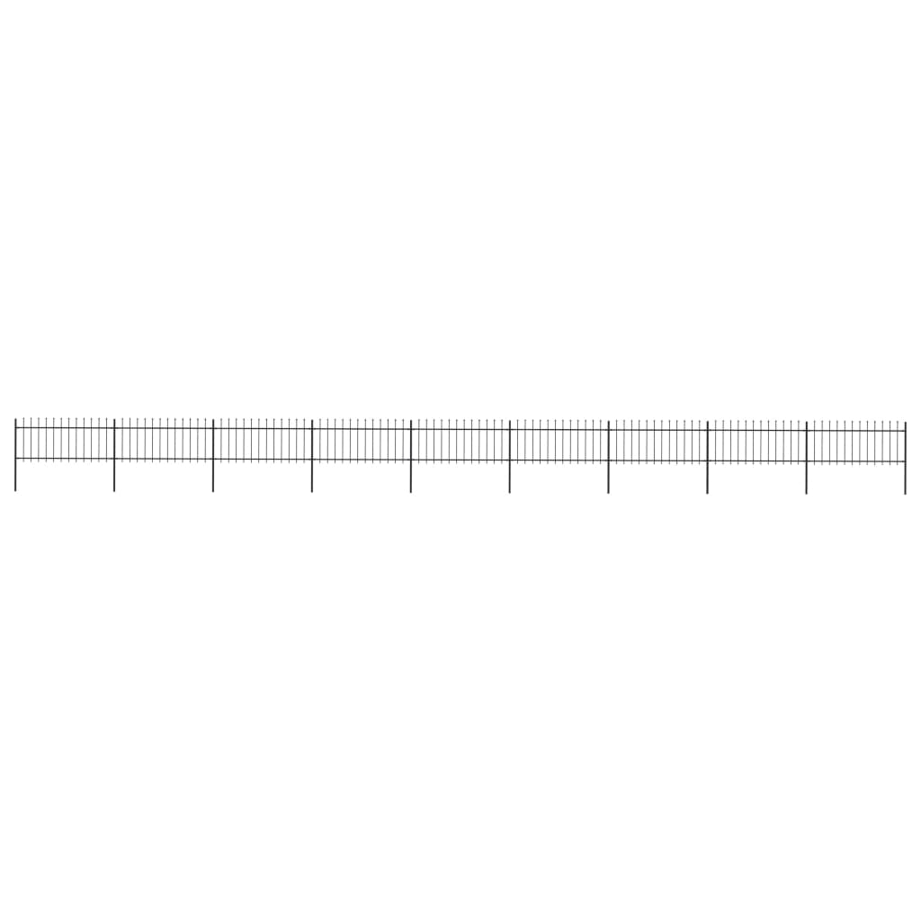 Vidaxl Garden Fence avec Spears Top 15,3x0,8 m en acier noir