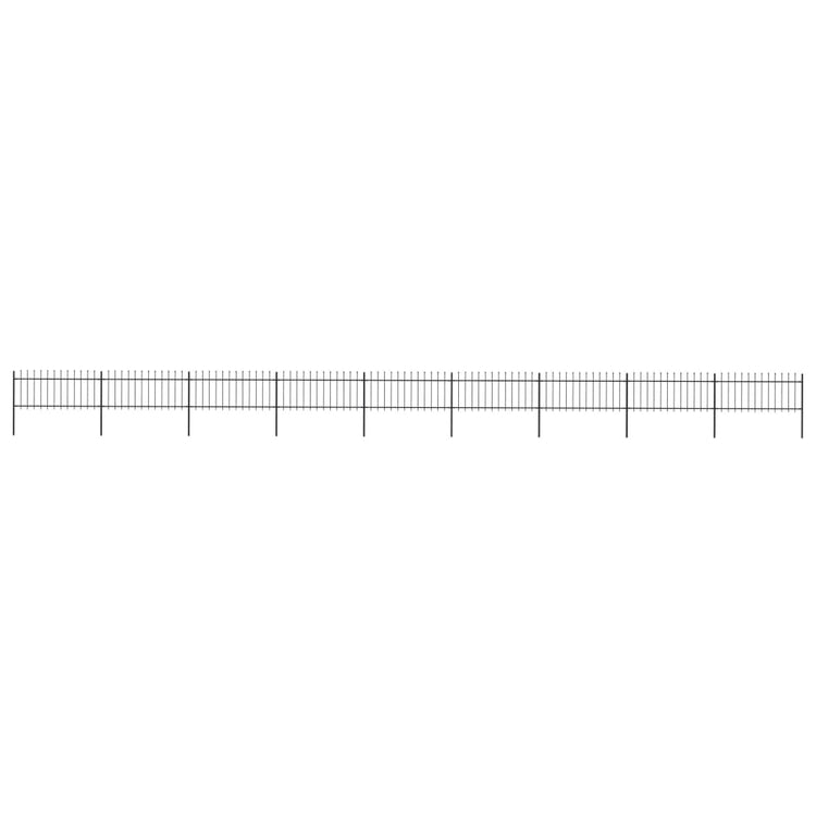 Vidaxl Garden Fence avec Spears Top 15,3x0,8 m en acier noir