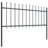 Vidaxl Garden Fence avec Spears Top 15,3x0,8 m en acier noir