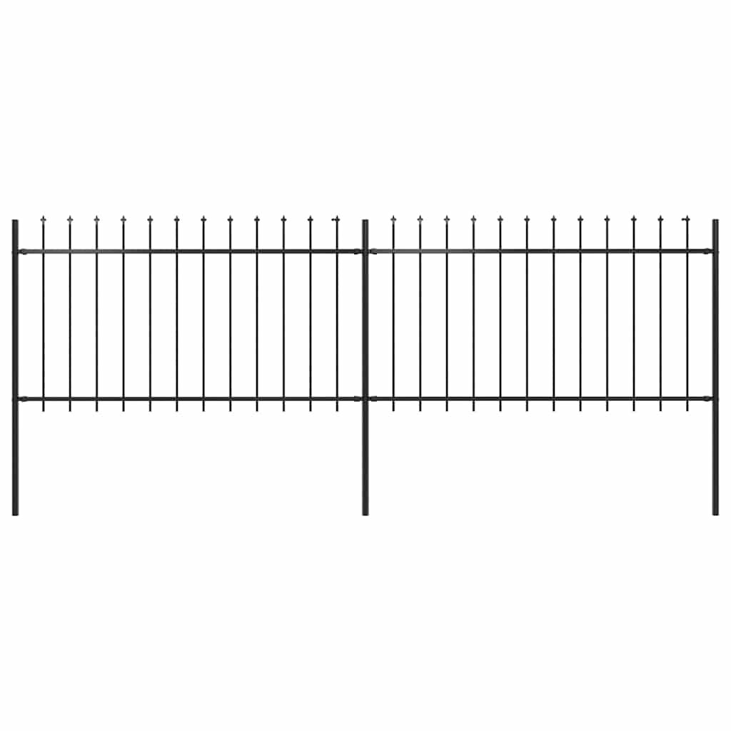 Vidaxl Garden Fence avec Spears supérieur 3,4x1 m en acier noir