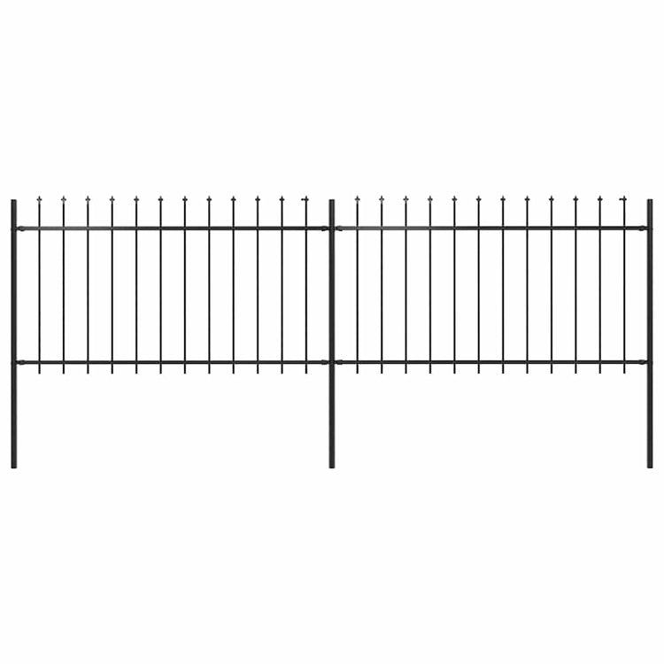 Vidaxl Garden Fence avec Spears supérieur 3,4x1 m en acier noir