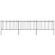 Vidaxl Garden Fence avec Spears Top 5.1x1 m en acier noir