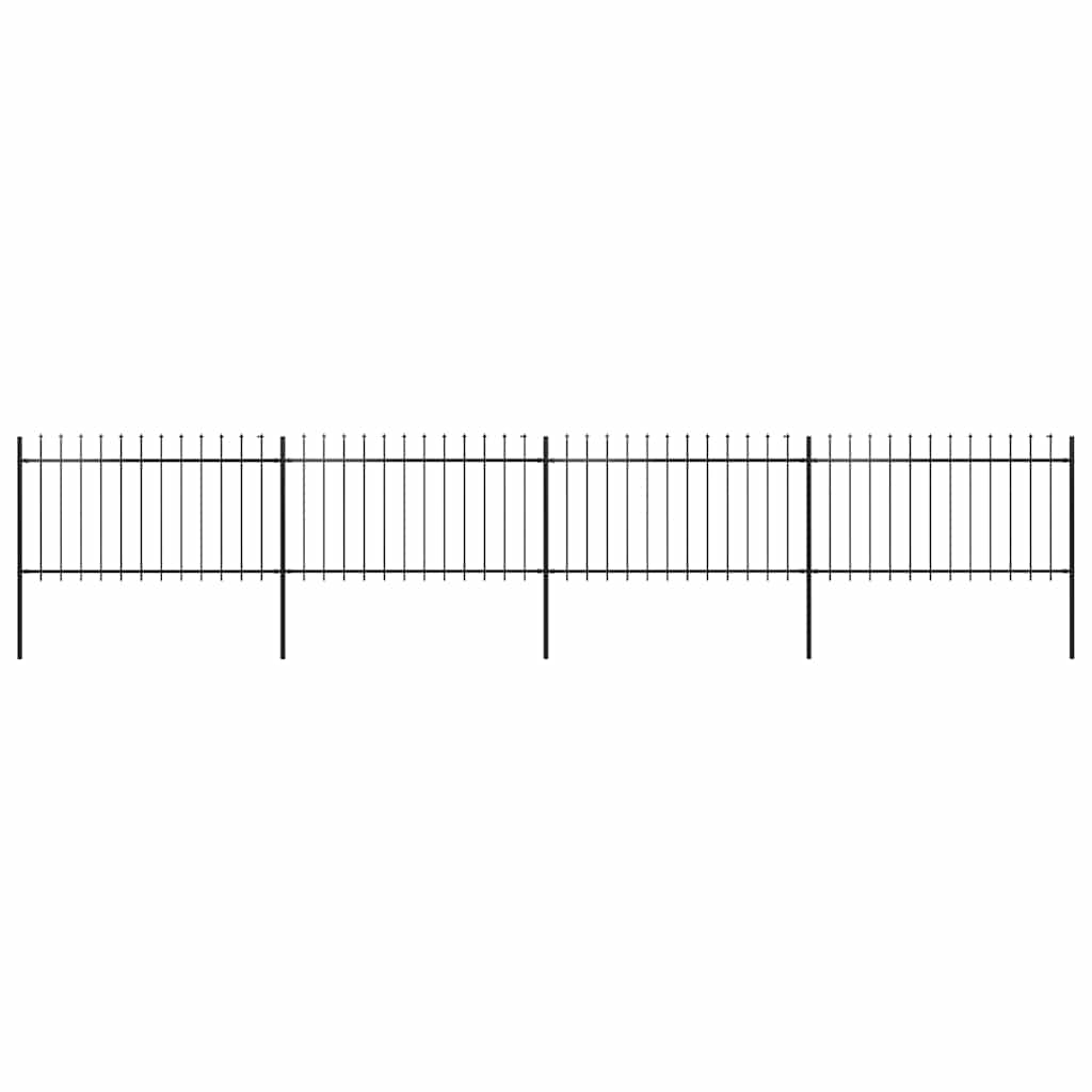 Vidaxl Garden Fence avec Spears Top 6,8x1 m en acier noir