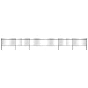 Vidaxl Garden Fence avec Spears Top 10,2x1 m en acier noir - afbeelding 1