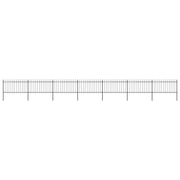 Vidaxl Garden Fence avec Spears Top 11,9x1 m en acier noir - afbeelding 1