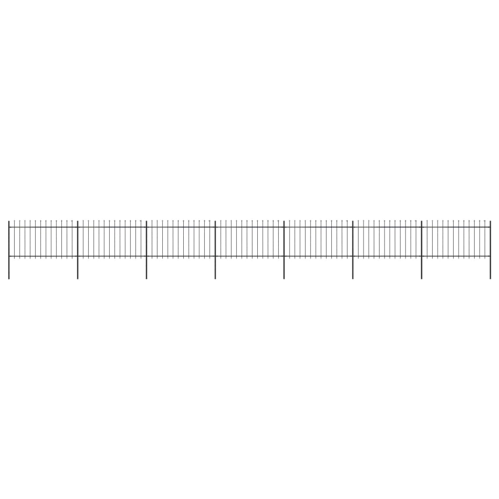 Vidaxl Garden Fence avec Spears Top 11,9x1 m en acier noir