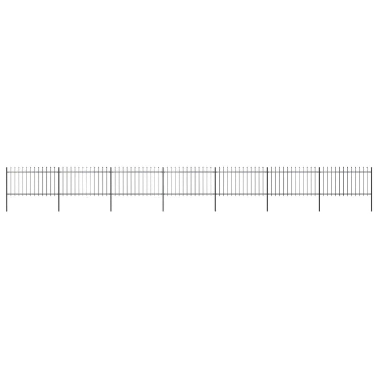 Vidaxl Garden Fence avec Spears Top 11,9x1 m en acier noir