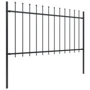 Vidaxl Garden Fence avec Spears Top 11,9x1 m en acier noir - afbeelding 2
