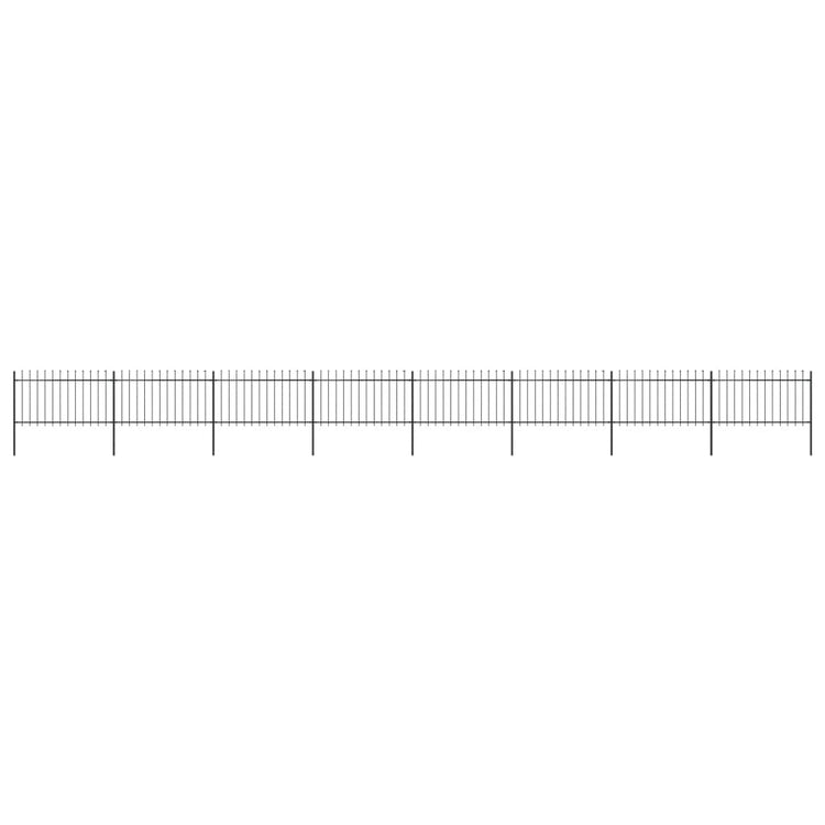 Vidaxl Garden Fence avec Spears Top 13,6x1 m en acier noir