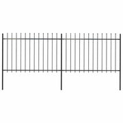 Clôture de jardin vidaxl avec des lances supérieures 3,4x1,2 m en acier noir - afbeelding 1
