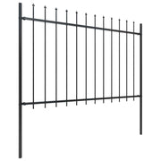 Clôture de jardin vidaxl avec des lances supérieures 3,4x1,2 m en acier noir - afbeelding 2