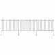 Vidaxl Garden Fence avec Spears Top 5.1x1,2 m en acier noir