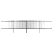 Vidaxl Garden Fence avec Spears Top 6,8x1,2 m en acier noir - afbeelding 1