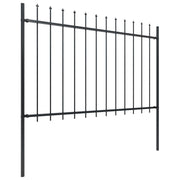 Vidaxl Garden Fence avec Spears Top 6,8x1,2 m en acier noir - afbeelding 2