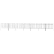 Vidaxl Garden Fence avec Spears Top 11.9x1,2 m en acier noir - afbeelding 1