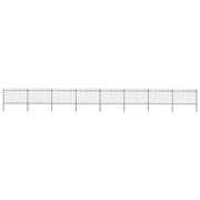 Vidaxl Garden Fence avec Spears Top 13,6x1,2 m en acier noir - afbeelding 1