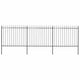 Vidaxl Garden Fence avec Spears Top 5.1x1,5 m en acier noir