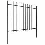 Vidaxl Garden Fence avec Spears Top 5.1x1,5 m en acier noir - afbeelding 2