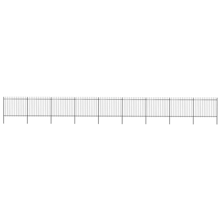 Vidaxl Garden Fence avec Spears Top 15,3x1,5 m en acier noir