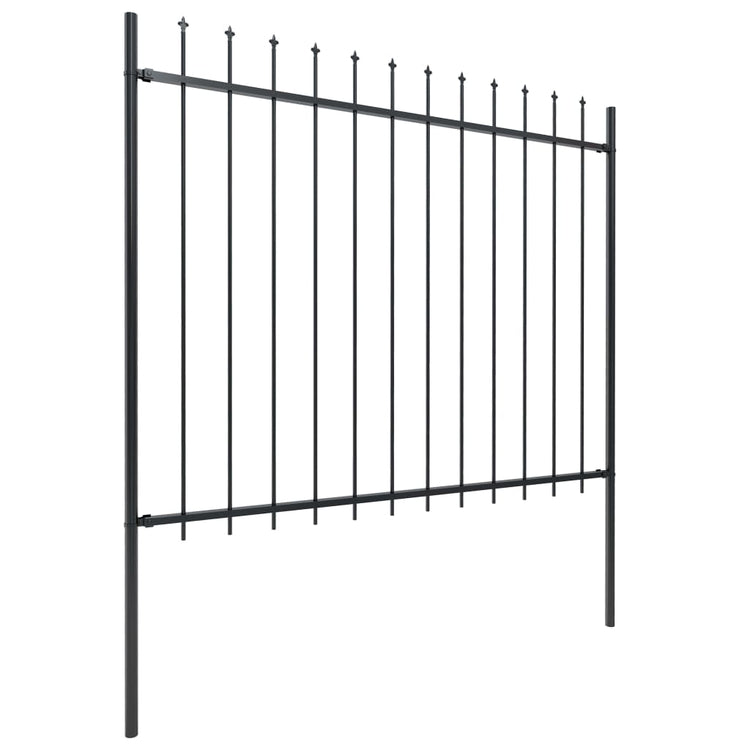 Vidaxl Garden Fence avec Spears Top 15,3x1,5 m en acier noir