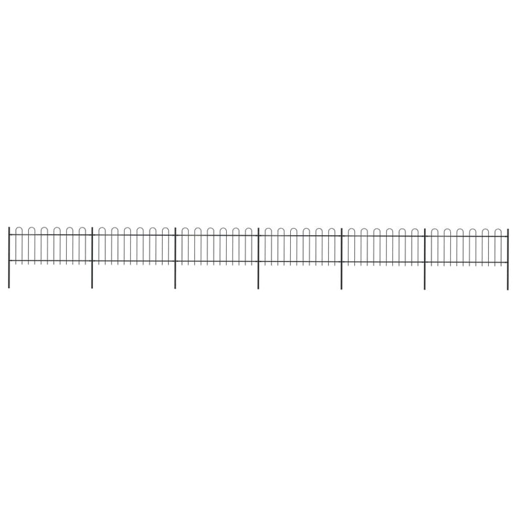 Clôture de jardin vidaxl avec haut rond 10,2x0,8 m en acier noir