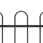 Clôture de jardin vidaxl avec un haut rond 3,4x1 m en acier noir - afbeelding 3