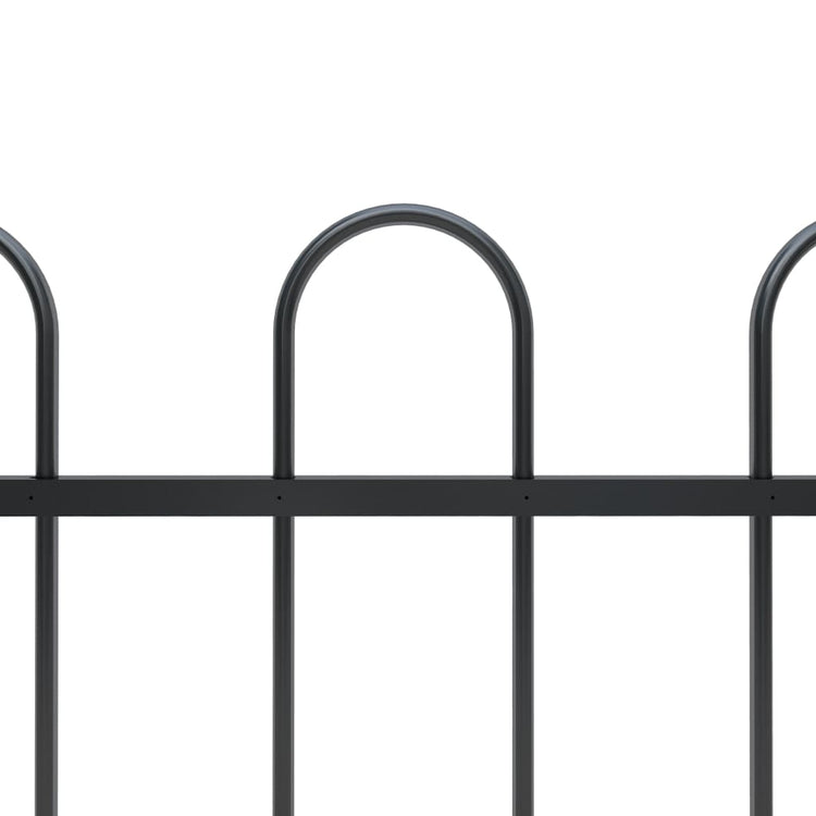 Clôture de jardin vidaxl avec top rond 8,5x1 m en acier noir