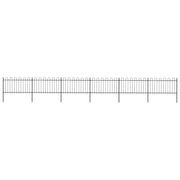 Vidaxl Garden Fence avec un haut rond 10,2x1 m en acier noir - afbeelding 1