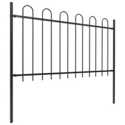 Vidaxl Garden Fence avec un haut rond 10,2x1 m en acier noir - afbeelding 2