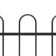 Vidaxl Garden Fence avec un haut rond 10,2x1 m en acier noir - afbeelding 3
