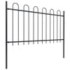 Vidaxl Garden Fence avec haut rond 11,9x1 m en acier noir