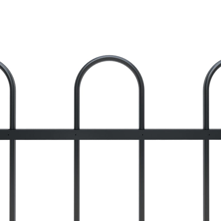 Vidaxl Garden Fence avec haut rond 11,9x1 m en acier noir
